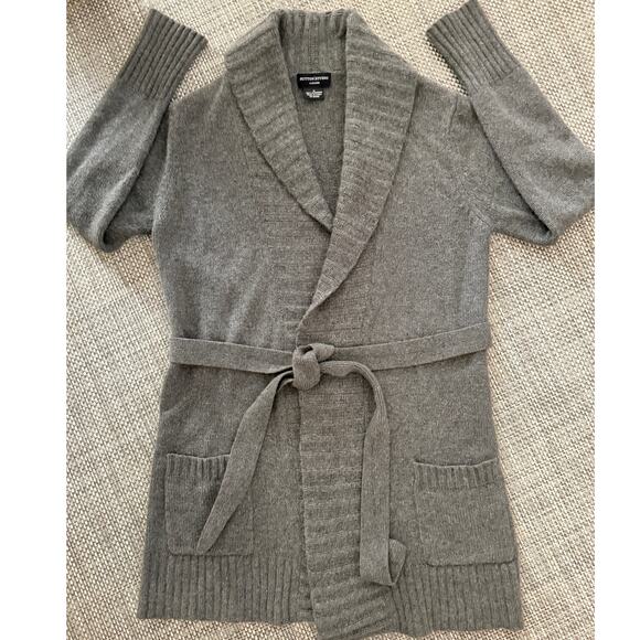 SUTTON STUDIO Shawl Collar Longline Wrap Tie Closure Chunky Cardigan Sweater M - Picture 1 of 6